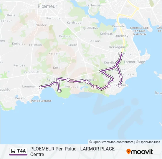 T4A Bus Line Map