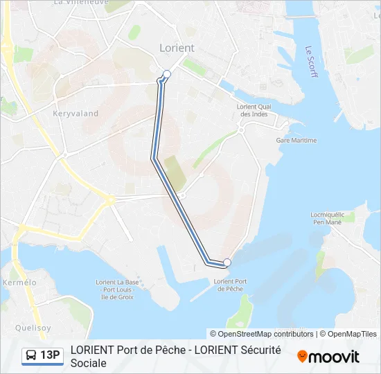 13P Bus Line Map