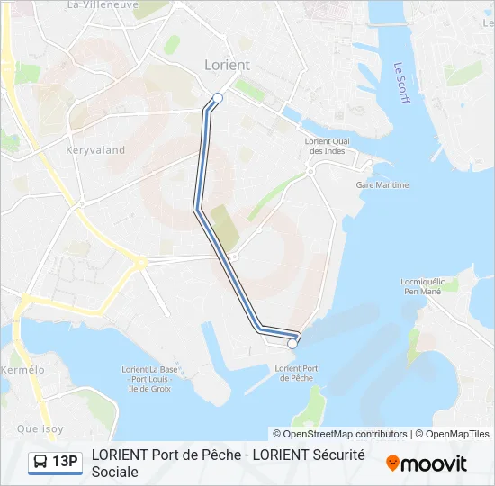 13P Bus Line Map