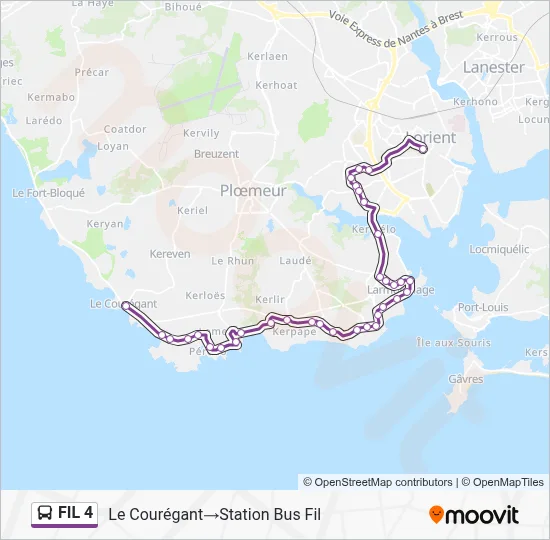 FIL 4 Bus Line Map