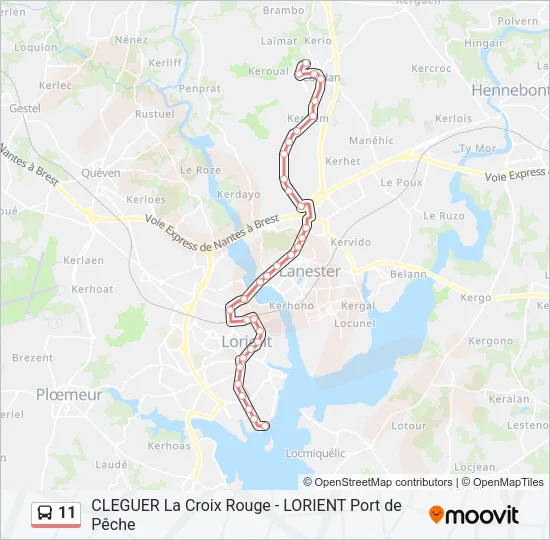 11 Bus Line Map