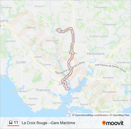 11 Bus Line Map