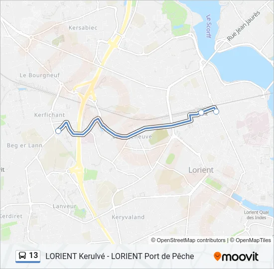 13 Bus Line Map