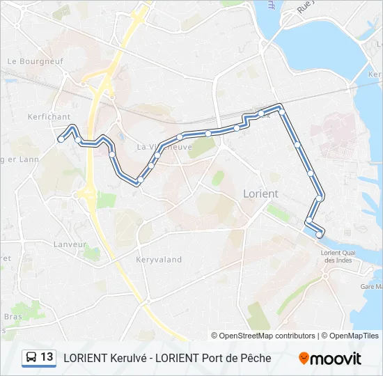 13 Bus Line Map