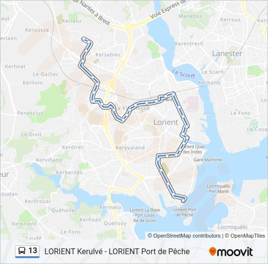13 Bus Line Map