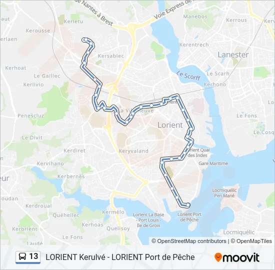 13 Bus Line Map