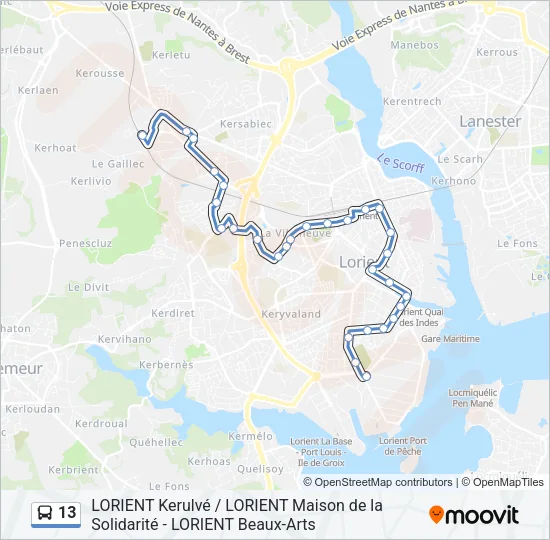 13 Bus Line Map