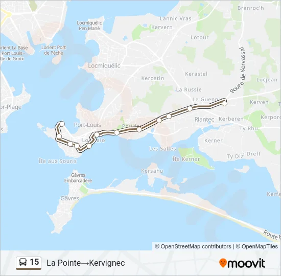 15 Bus Line Map