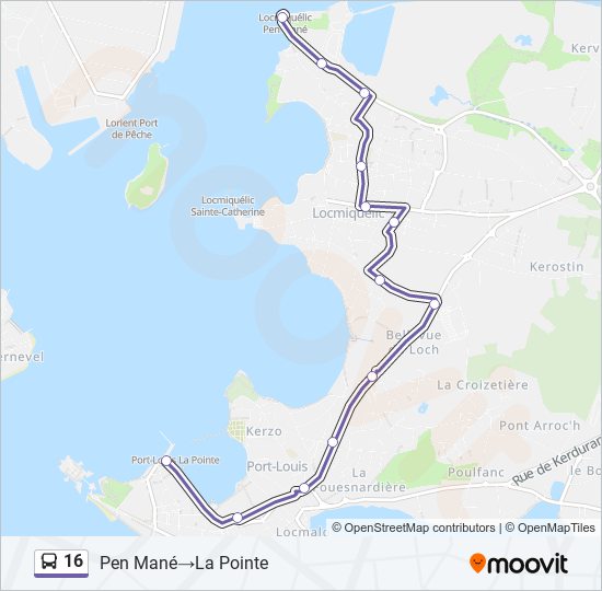 16 bus Line Map