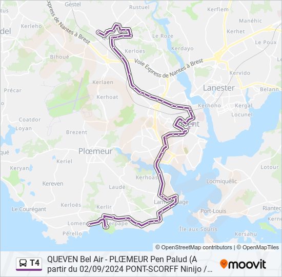 T4 bus Line Map