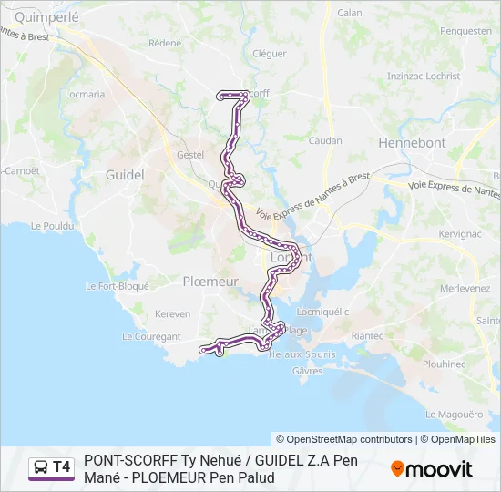 T4 Bus Line Map