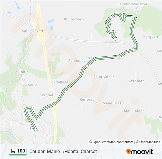 Mapa de 100 de autobús