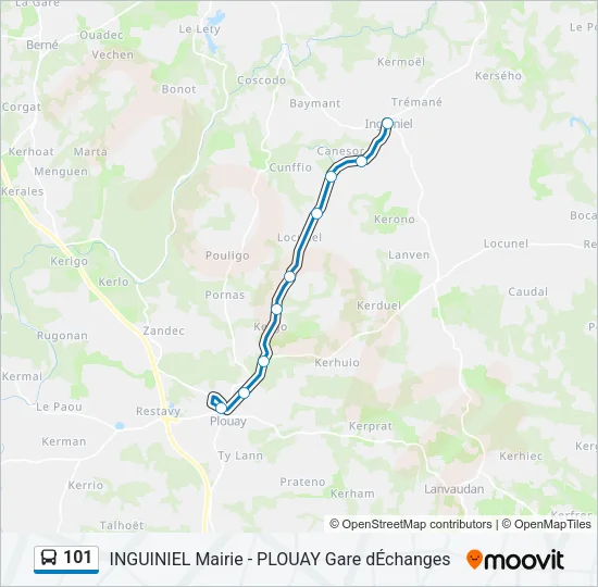 101 Bus Line Map