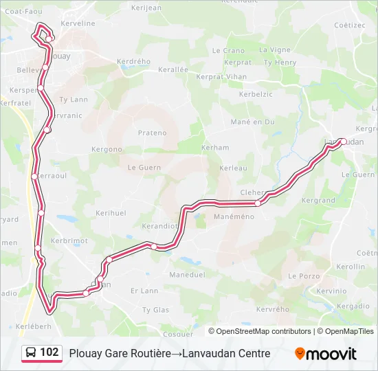 102 Bus Line Map