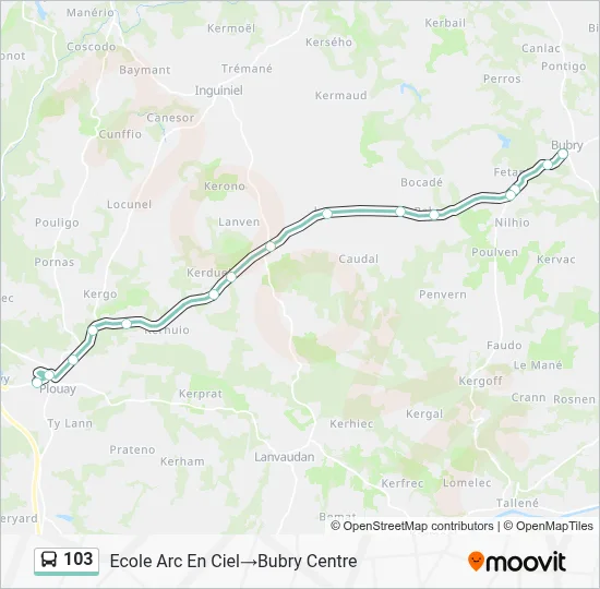 103 Bus Line Map