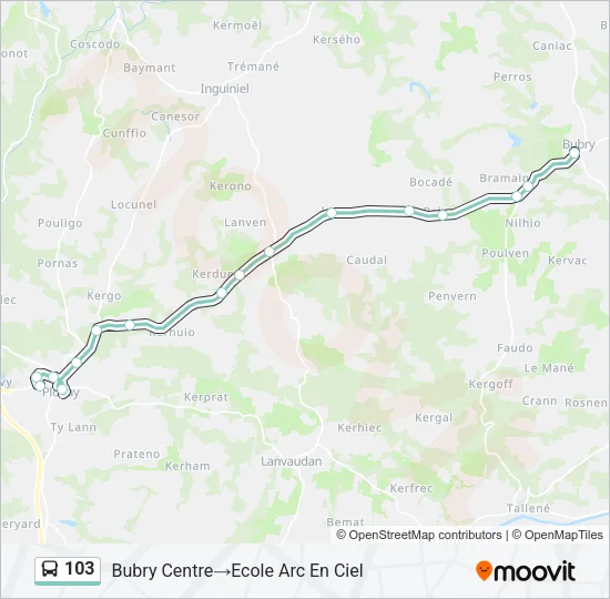 103 Bus Line Map