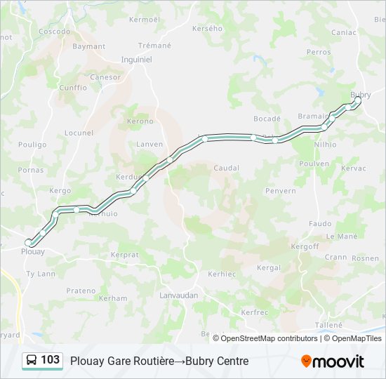 103 bus Line Map