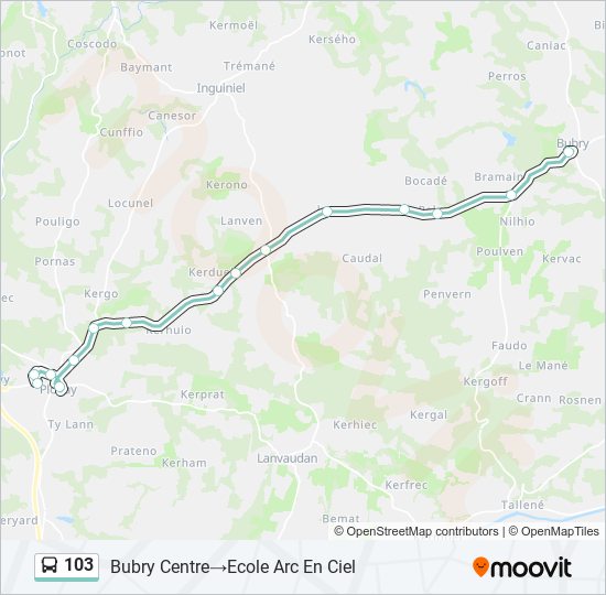 103 bus Line Map