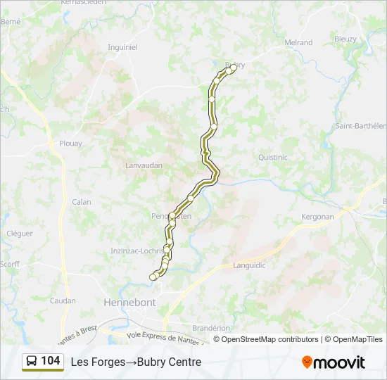 104 Bus Line Map