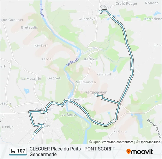 107 Bus Line Map