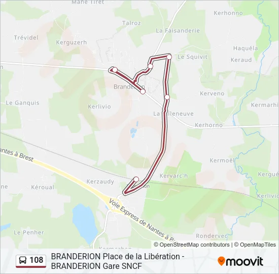 108 Bus Line Map