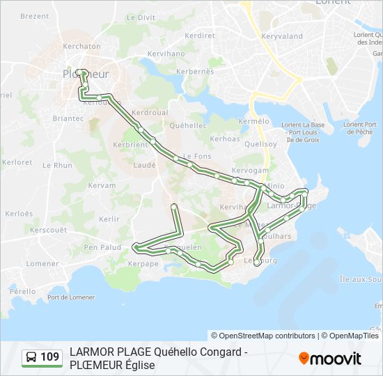 109 bus Line Map