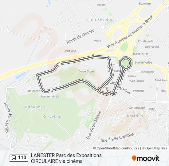 110 Bus Line Map