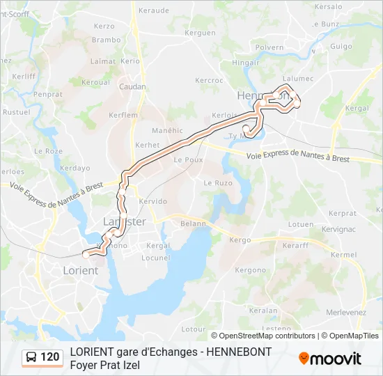 120 Bus Line Map