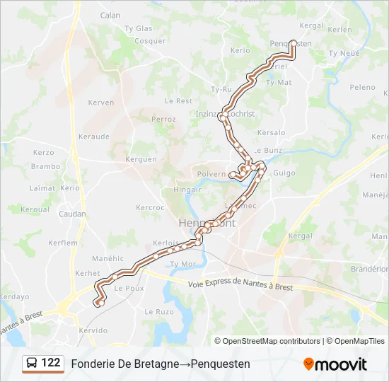 122 Bus Line Map