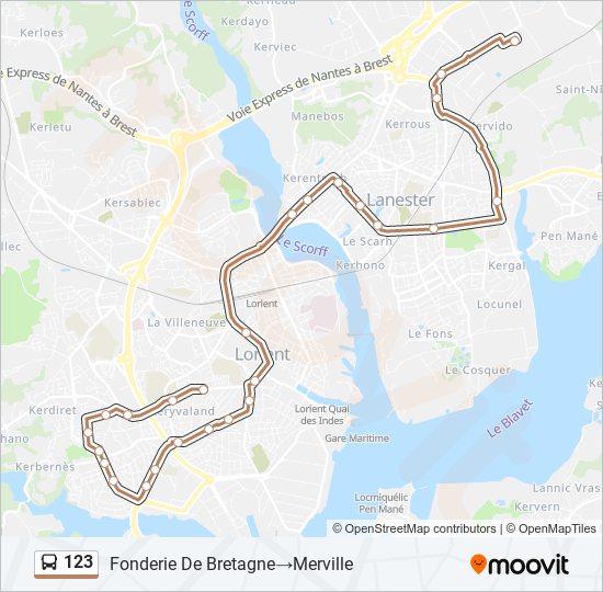 Mapa de 123 de autobús