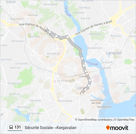 131 bus Line Map