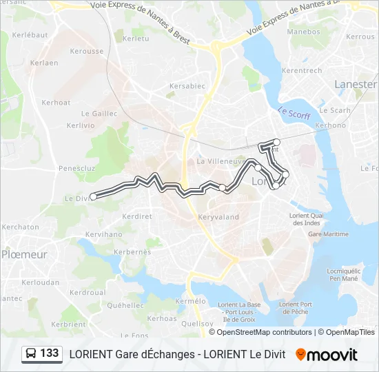 133 Bus Line Map