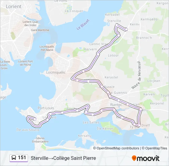 151 Bus Line Map