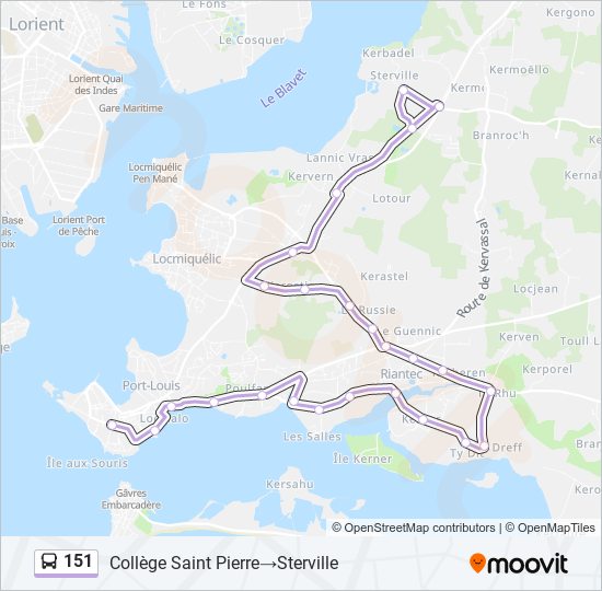 Plan de la ligne 151 de bus