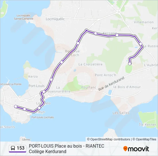 153 Bus Line Map