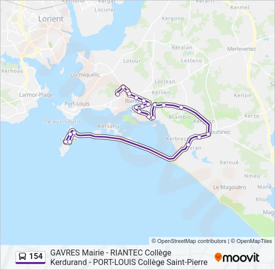 154 Bus Line Map
