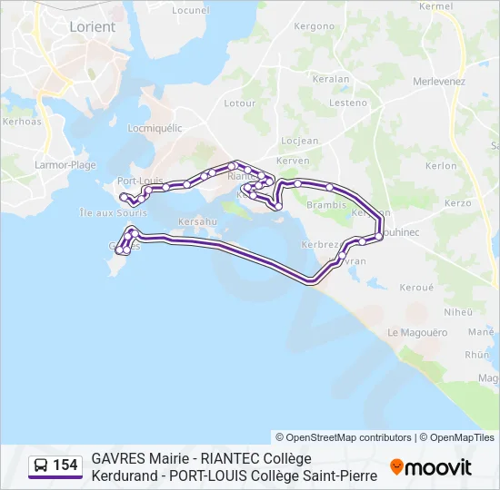 154 Bus Line Map