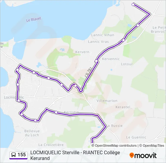 155 Bus Line Map