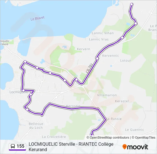155 Bus Line Map
