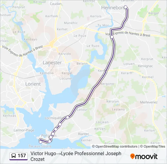 157 Bus Line Map