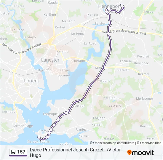 157 Bus Line Map