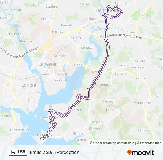 158 Bus Line Map