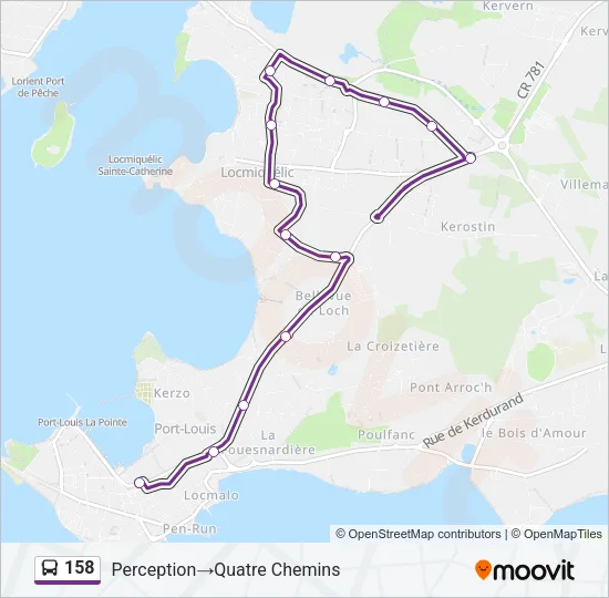158 Bus Line Map