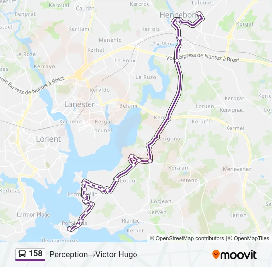158 Bus Line Map