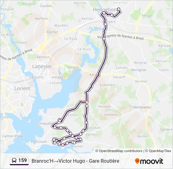 159 Bus Line Map