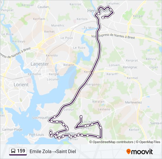 159 bus Line Map