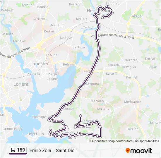 159 Bus Line Map