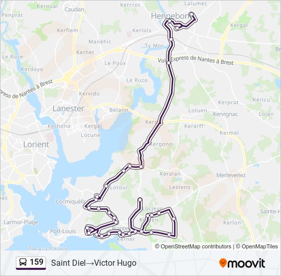 159 bus Line Map