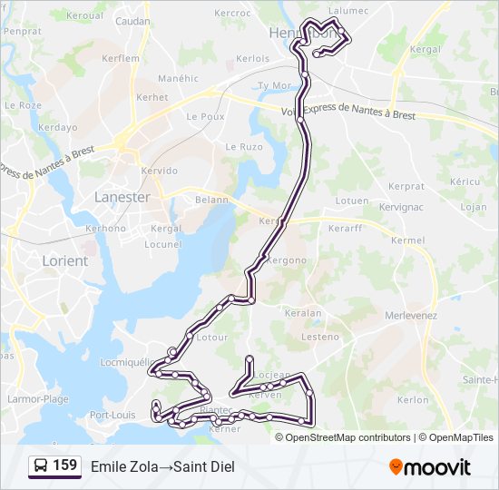 159 bus Line Map