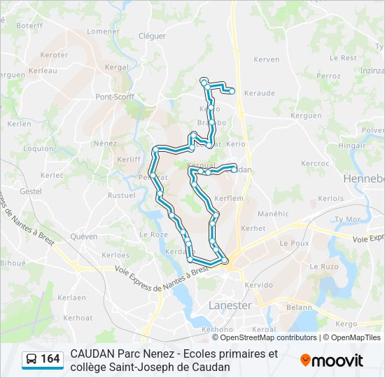 164 Bus Line Map